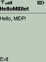 HelloMIDlet running on the emulator